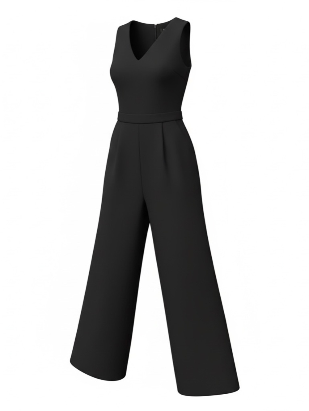 Sugar L!PS Black V-Neck Sleeveless Wide-Leg Jumpsuit